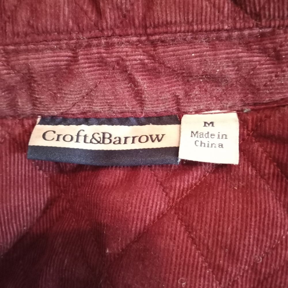 Croft &Barrow Burgundy, Quilted Courduroy Jacket Size M - Picture 5 of 8